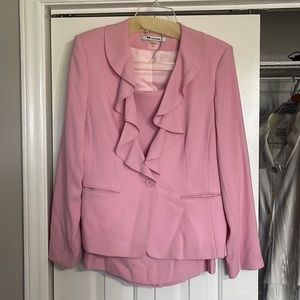 Pink Womens Suit with Jacket and Skirt